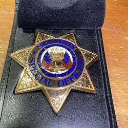 Vintage Sun Badge Co. Security Badge with Leather Wallet