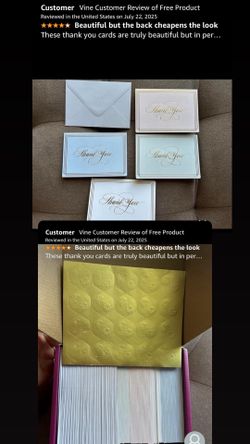 Thank You Cards with Envelopes 100-Pack, Blank Inside 4-Color Embossed Gold Foil Script Thank You Notes with Matching Stickers, for Small Business Gra