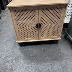 ARTPOWER Accent Cabinet with 2 Hollow Doors, 31" Modern Buffet Cabinet with Adjustable Shelves & Metal Handle, Decorative Credenza for Living Room, Ki