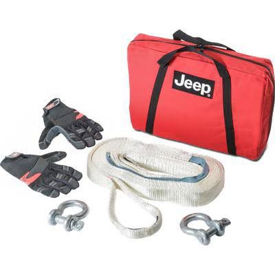 Jeep Label Recovery Strap Kit Wrangler Strap Gloves Clasp Bag