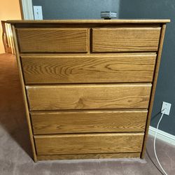 Vintage Wood 6-drawer Dresser