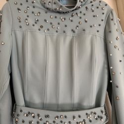 Dress With a hijab in the same color.