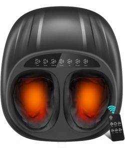 Shiatsu Foot Massager, Foot Massager Machine with Heat, Remote Control, Multiple Massage Modes & Adjustable Intensity, Deep-Kneading Massager Fits Fee