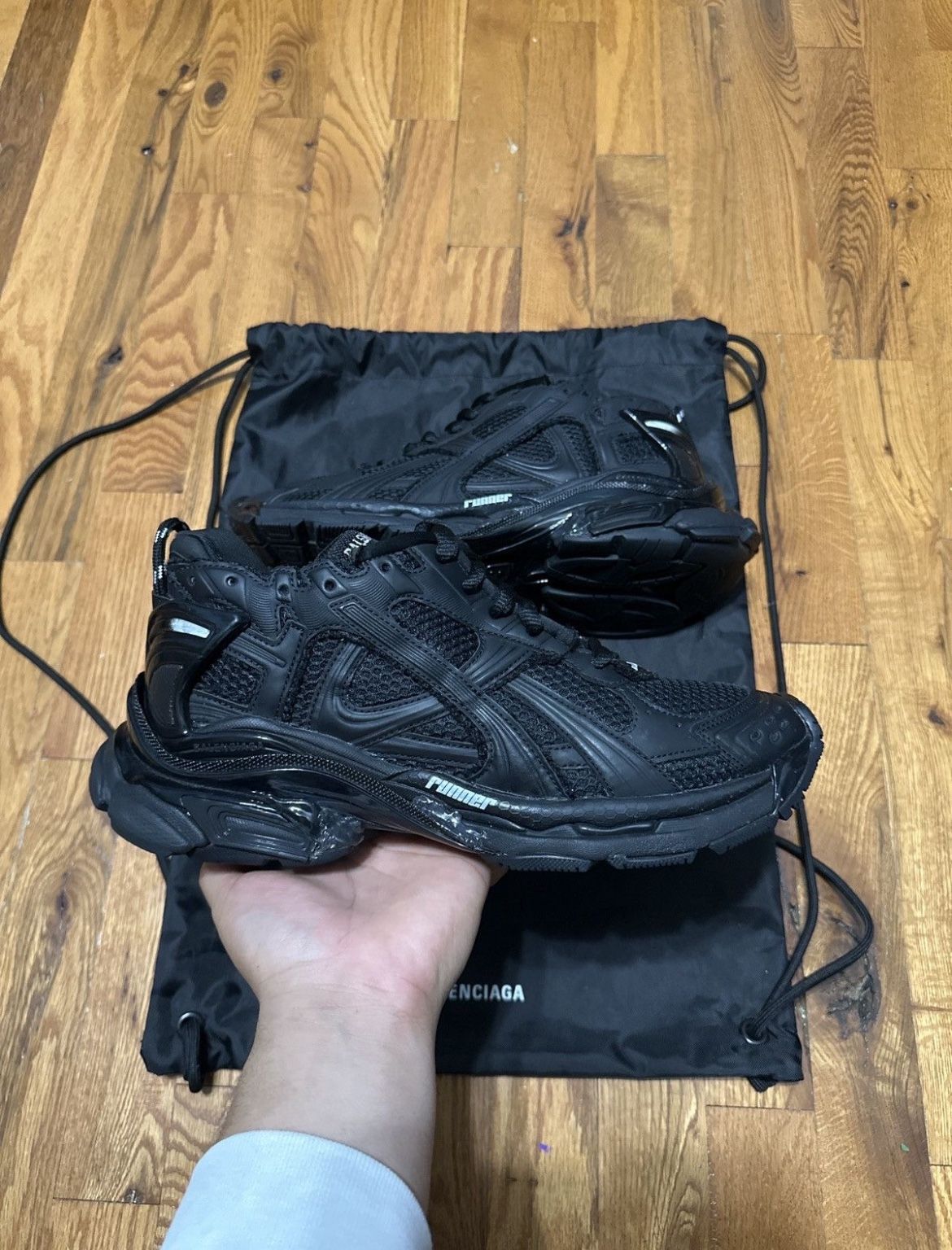 Balenciaga Matte Black Runners Size 10