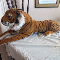 Melissa & Doug Giant Tiger - Lifelike Stuffed Animal, Over 5 Feet Long Used