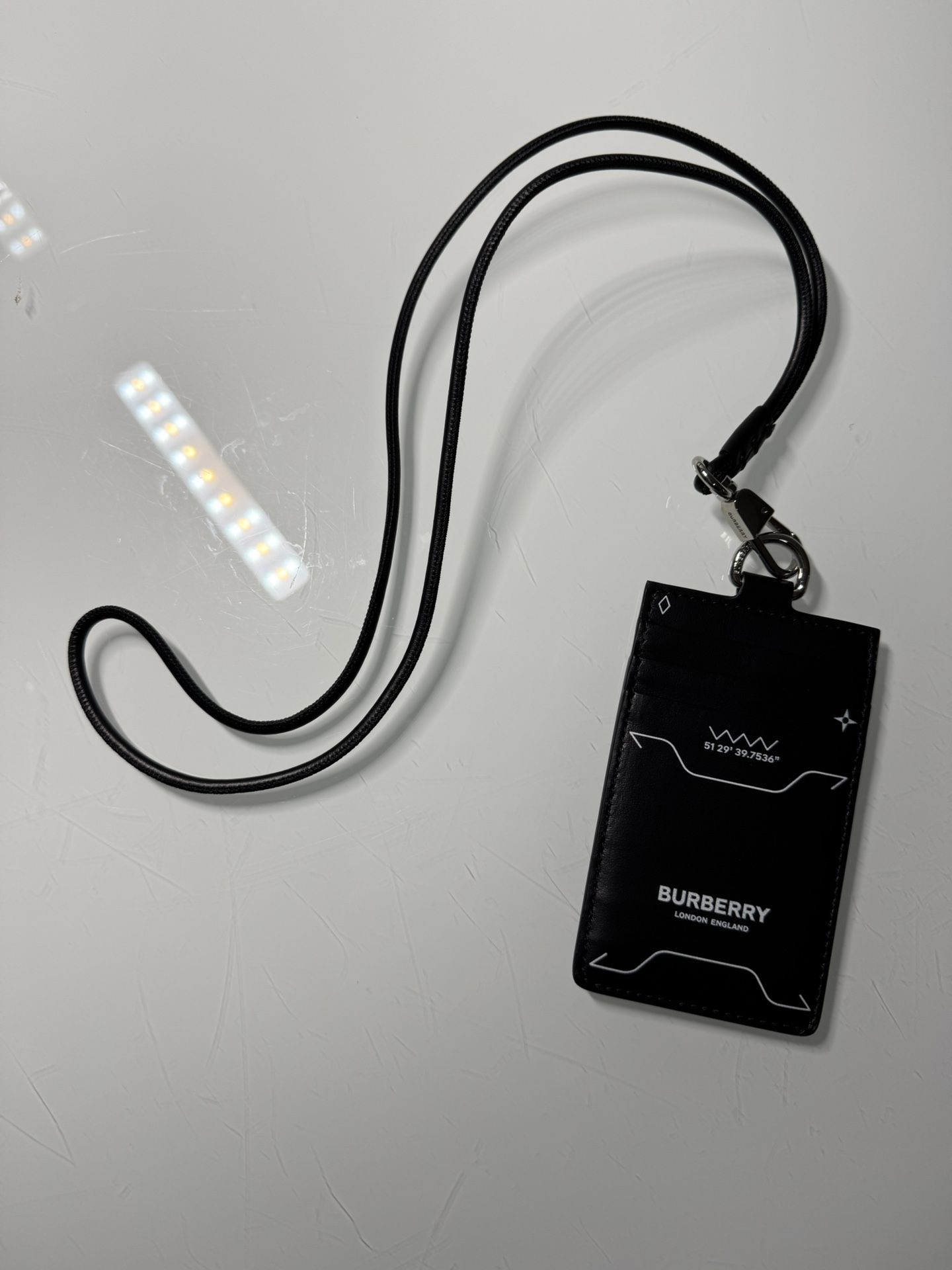 Brand New Burberry Black Leather ID Card Holder