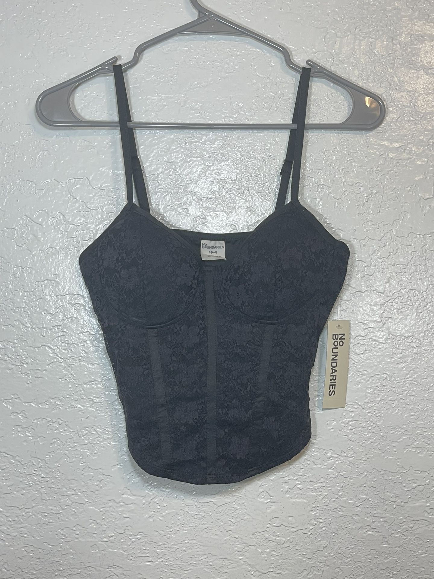 Women No Boundaries Black Lace Corset Top
