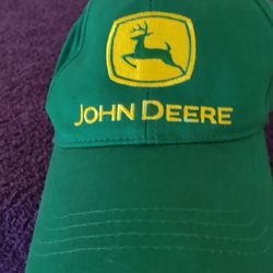 Green And Yellow John Deere Logo Adjustable Baseball Cap