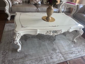 Coffee table, buffet side table, pottery stand, and my