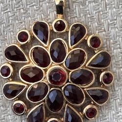Vintage Monet Garnet Pendant 