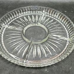 11-1/2" Pressed Glass Relish Tray 