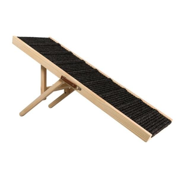 Portable Wooden Adjustable folding Dog Ramp suitable with non-slip foot covers