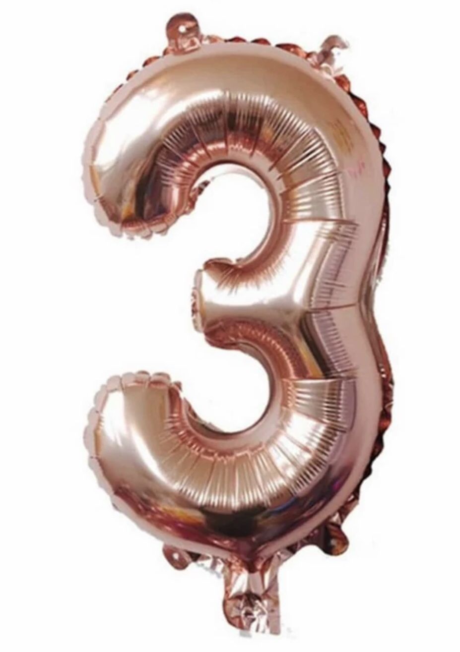 Rose gold balloon #3 number