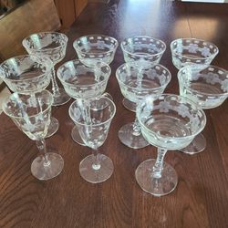 Antique Etched Stemware