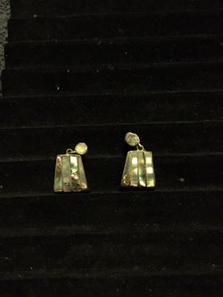 Vintage sterling silver abalone earrings