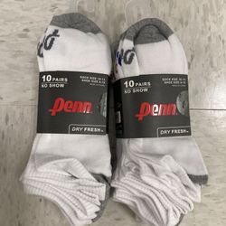 NWT Penn Men’s No Show Socks 20 Pairs 