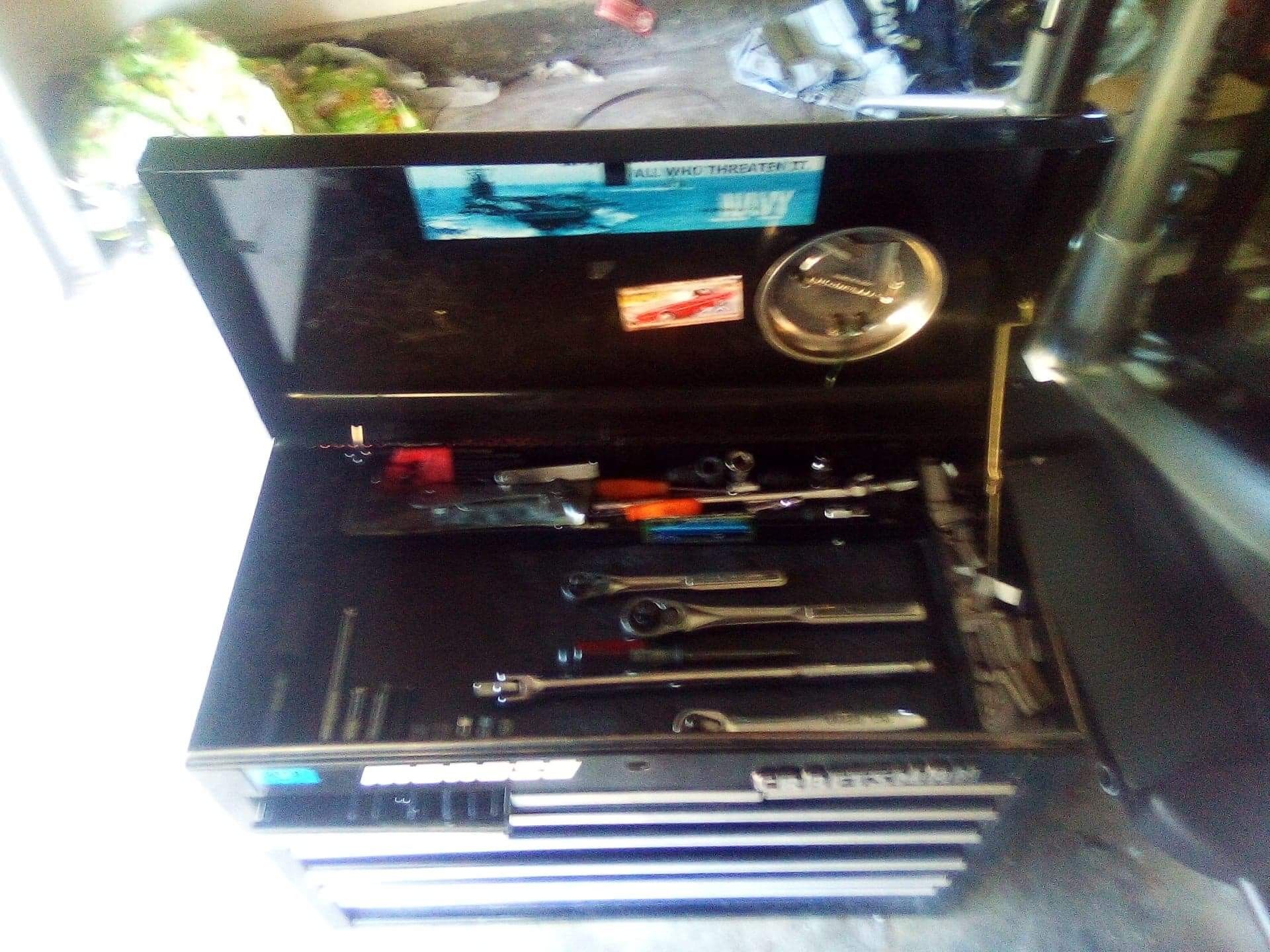 Craftsman tool box with snap on tools