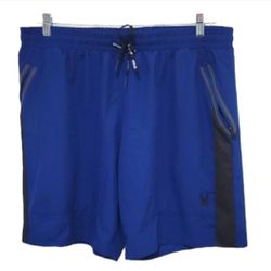 Spyder Swim Shorts Trunk ProW=B  Men's XL - Blue with Zip Pockets