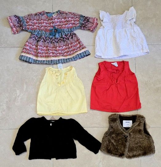 Girl's Clothes - Size 12 months -Dress, Blouses, Sweater, Vest