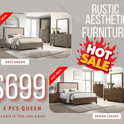 4 Pcs Queen Bedroom Set