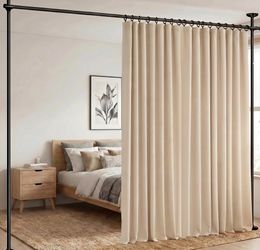 Room Divider Curtain with Floor-to-Ceiling Rod