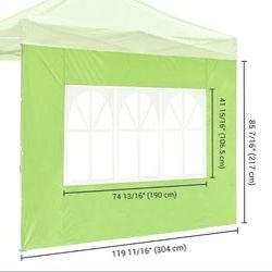Canopy Tent Wall with Windows 1080D 10x7ft 1pc (Color: Green) - Sun Protection