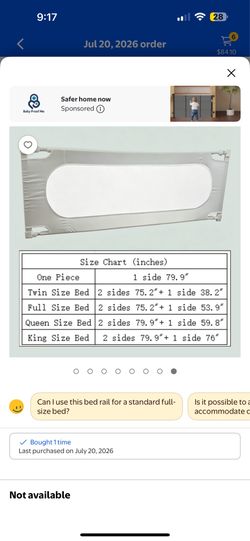 Baby bed rail