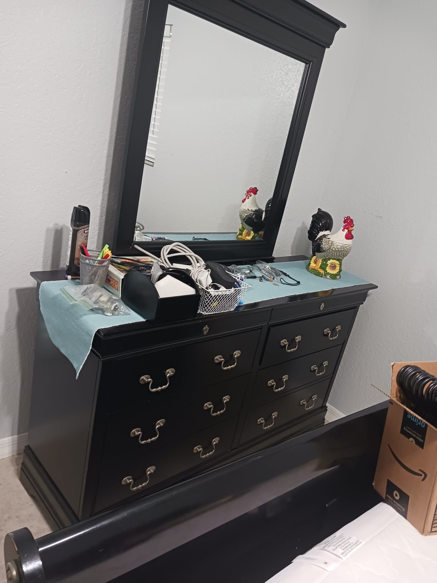 Full Size Bed + Dresser With Mirror + Nightstand