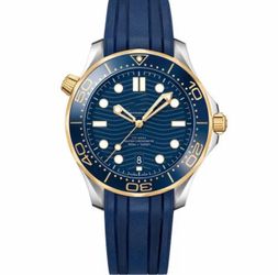 Omega Seamaster Men’s Watch 42mm Rose Gold/Blue Ocean Bezel Stainless Steel Blue Rubber Strap Wristbands