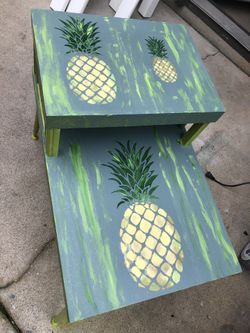 Antique side table with a twist of pineapple