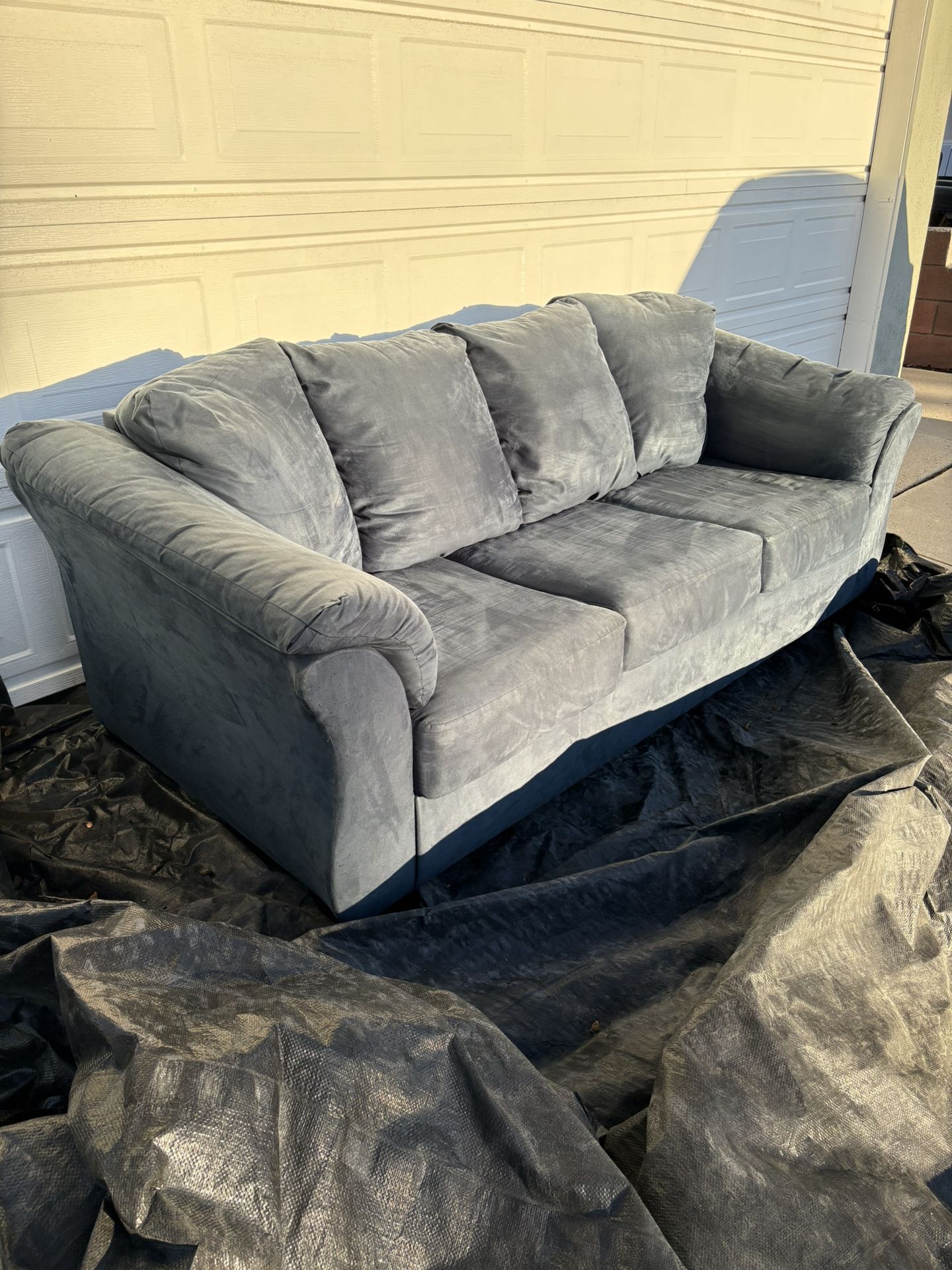 Couch, Blue 7-1/2 Ft