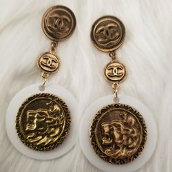 Fashion C Dangle COPPER Earrings With White 