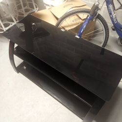 Black Glass TV Stand