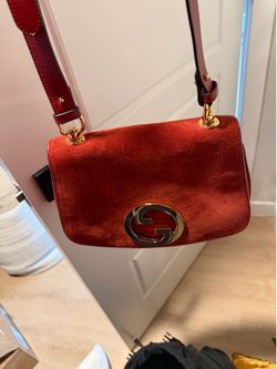Gucci Red Suede Shoulder Bag