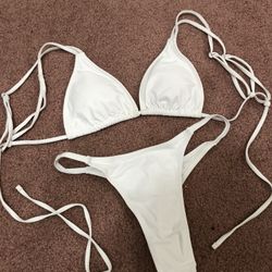 New Small White Bikini Festival Rave Swimsuit Bathing Suit 