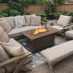 6 Piece Aluminum Patio Furniture Bundle Set