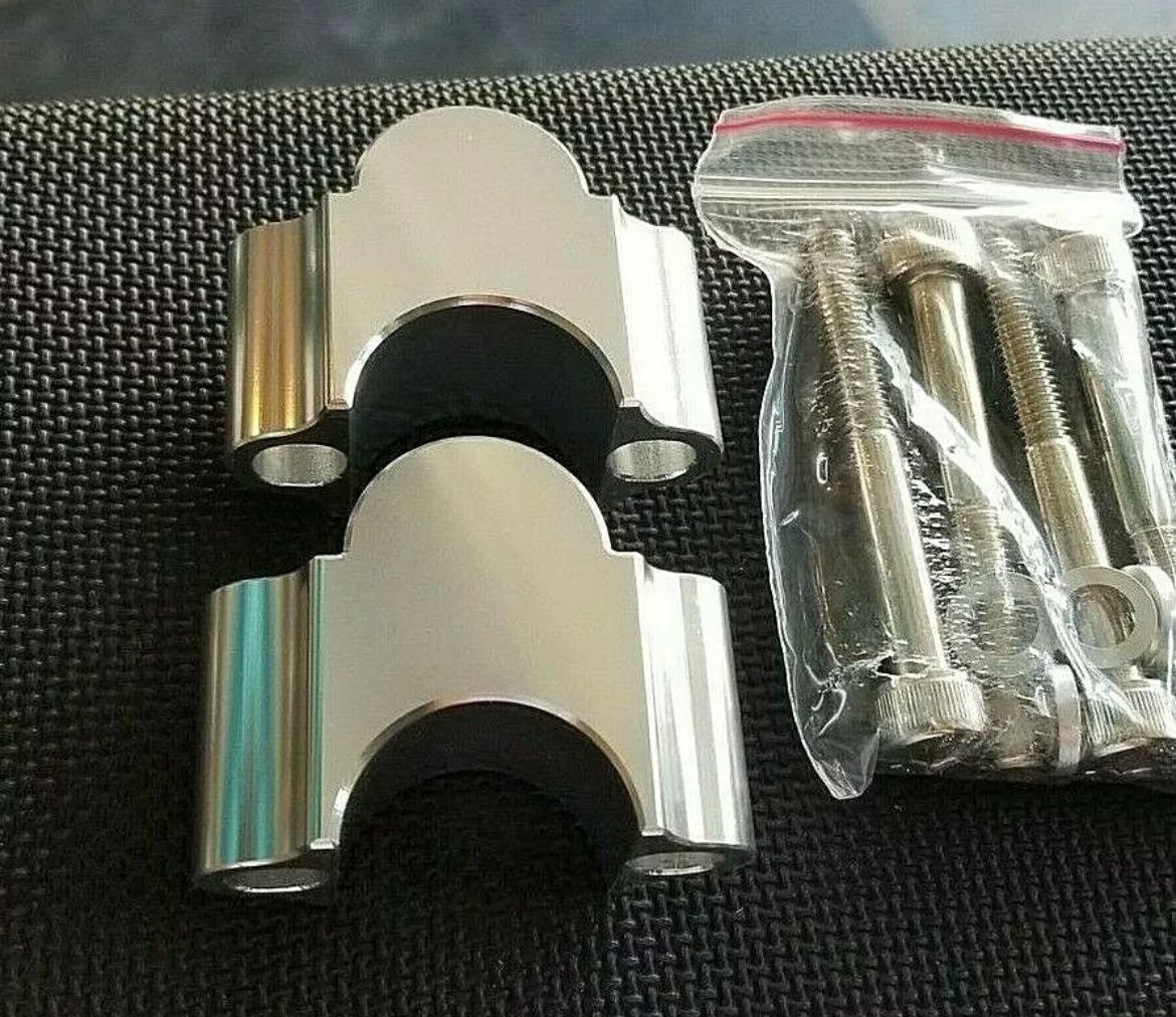 Handlebar Riser Kit 1 1/8" Bars 30mm Motorcycle For ATV Dirt Bike Silver