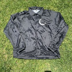 Black windbreaker, moon design on front and Carl Sagan back design ,some cracking 