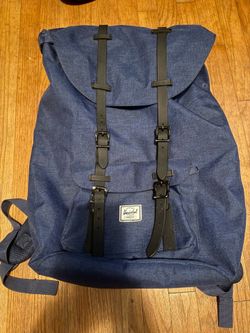 Herschel Supply Co. Navy Little America Rolltop Backpack Black Padded Straps