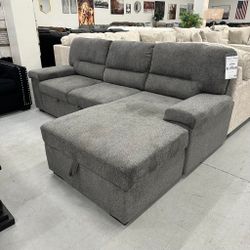 Gray 2 Piece Sleeper Sectional With Storage/ Brand New /Ashley Furniture 