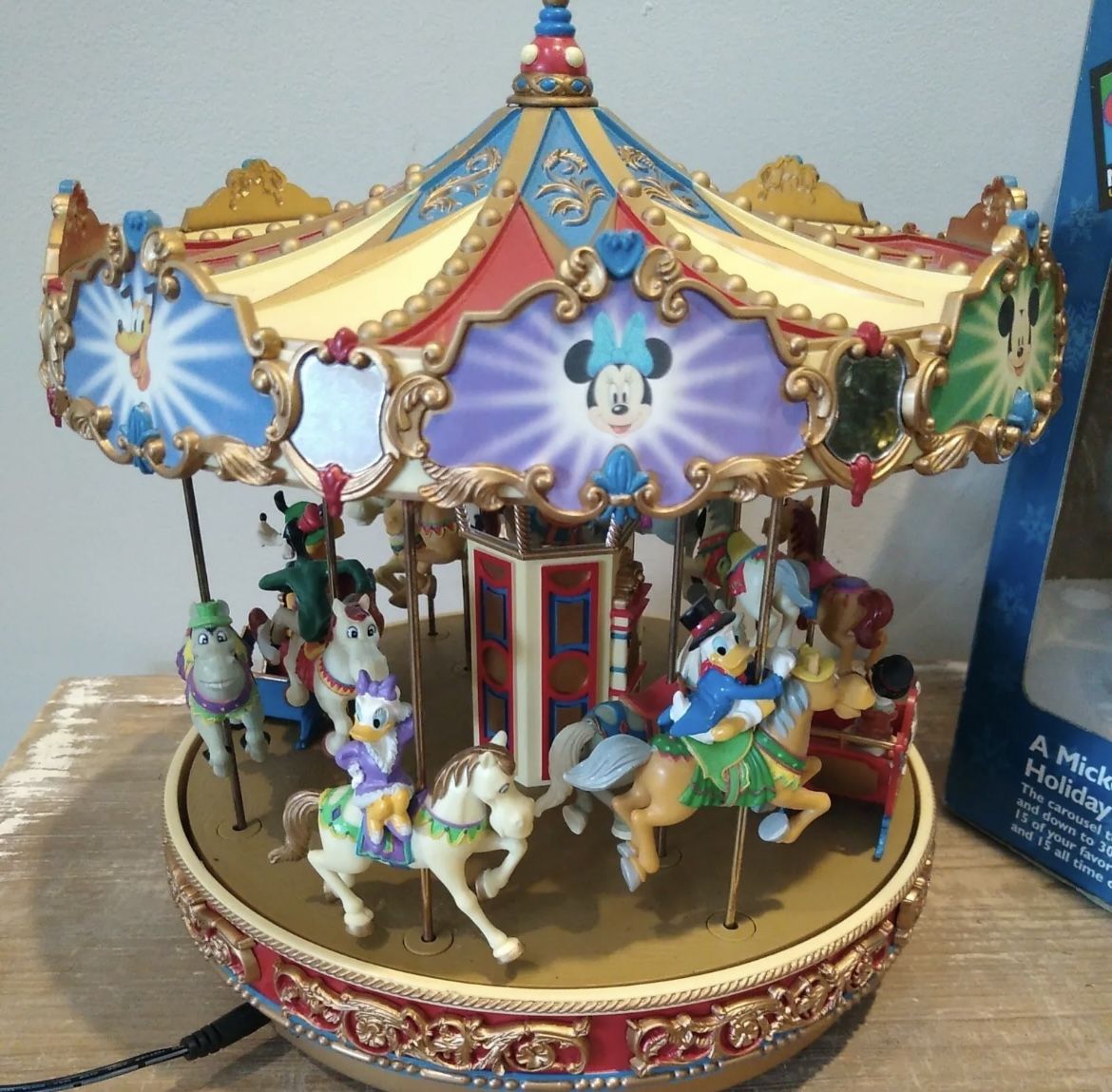 Mr. Christmas A Mickey Holiday Carousel Disney Musical Vintage Merry Go Round