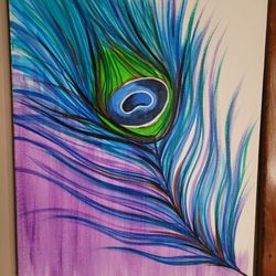 Peacock Feather Painting