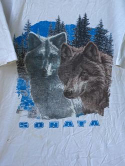 Vintage Sullivan Premium Wolf Sonata Graphic T-Shirt Men Size Large