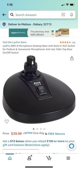 LyxPro XBM-8 Microphone Desktop Base with Built-in XLR Socket for Podium & Gooseneck Microphones Anti-slip Table Top Base On/Off Switch