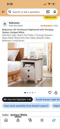 Brand new unopened box white farmhouse style nightstand*
