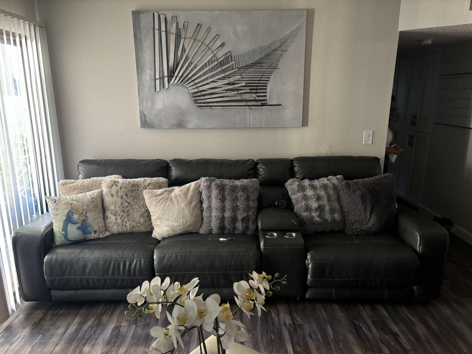 Large Grey L Shaped Sectional Couch