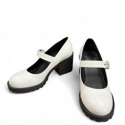 Dirty Laundry "Lita Jane" White Patent Mary Jane Platform Heels Size 6 NIB
