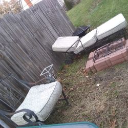 Lounge Chair & Metal Chair 