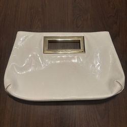 Michael Kors Clutch Purses – Gold & White MK Logo Handbags – Excellent Condition (check description for price)