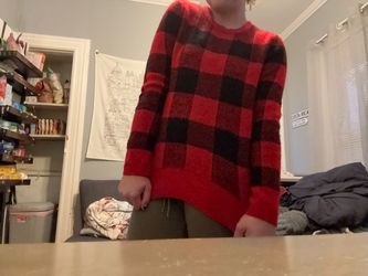 Red and Black Buffalo Plaid Sweater